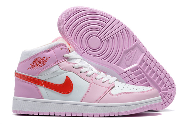 Women's Running Weapon Air Jordan 1 Pink/White Shoes 190
